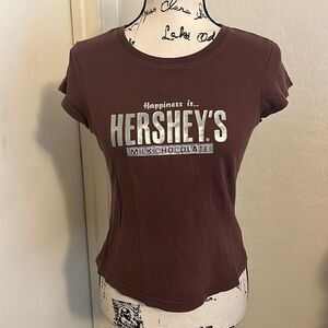 Y2K Happiness Is Hershey Milk Chocolate Brown Baby Doll Top